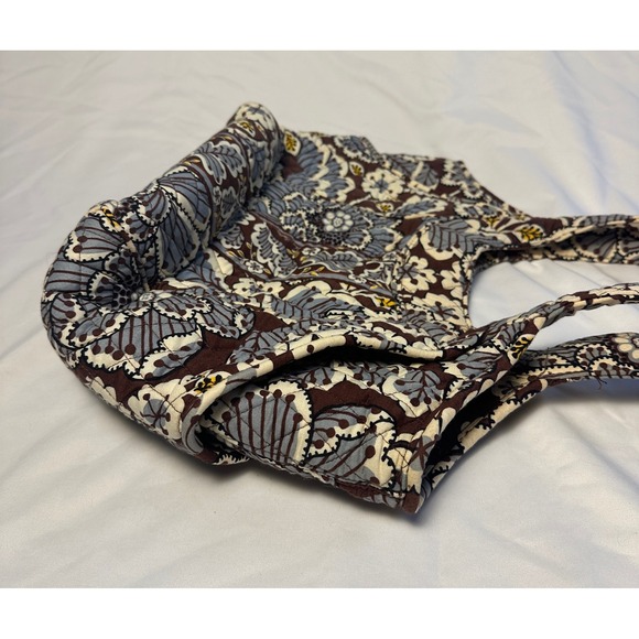 Vera Bradley Quilted Floral Hobo Shoulder Bag Brown Blue White Cotton - Picture 4 of 13